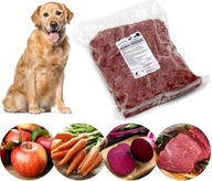 Mięso surowe mrożone mokra karma dla psa goldena wołowina warzywa 10kg BARF