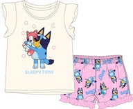 104cm dievčenské pyžamo bavlnené pyžamo BLUEY a BINGO letné