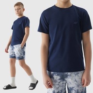 4F T-SHIRT CHŁOPIĘCY GŁADKI KOSZULKA DZIECIĘCA BASIC SS24