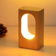 Drewniana lampa biurkowa LED, lampka nocna