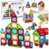 MAGNETICKÉ KOCKY VEĽKÉ KONŠTRUKČNÉ 3D PANELY MAGNETICKÁ SADA 45 prvkov.