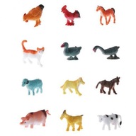 2x 12x Zestaw plastikowych modeli zwierząt gospodarskich dla dzieci Wypełniacz do torebek Pies Krowa Koń