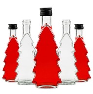 5x Butelka Szklana Choinka 250 ml na Świąteczne Likiery Alkohole TopButelki