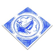 Dekoratívna PVC dlažba Azulejos loďka 9ks