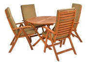Zestaw mebli ogrodowych składany stół i krzesła Calgary z poduszkami taras