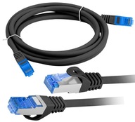 Kabel Internetowy Ethernet Skrętka RJ45 LAN kat 6A SFTP LSZH 5m Czarny