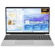 Auusda Laptop 15,6" Intel N95 DDR4 32 GB SSD 1 TB FHD Win11 Pro 180° Srebrny