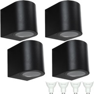 4x KINKIET LED ELEWACYJNY ŚCIENNY ZEWNĘTRZNY LAMPA LED GU10 NA BALKON 4000K