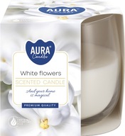Świeca Zapachowa w szkle Białe Kwiaty Aura Bispol Aromat Prezent Upominek