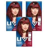 Live Intense Colour Red 043 Farba na vlasy x3