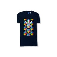 Adidas T-Shirt Koszulka Męska Kolorowy Nadruk Logo Unikat Klasyk S M