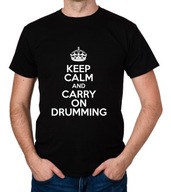 koszulka KEEP CALM AND CARRY ON DRUMMING prezent