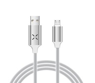 Adat- és Töltőkábel DC09, MicroUSB/USB, villogó fénnyel, 2A, 1 méter, fehér