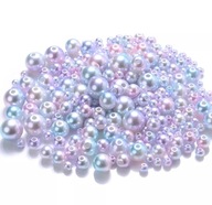 Akrylové korálky perleťové morská panna 3-8mm 100 ks