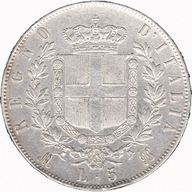 Włochy Italia 5 lir 1872 Król Wiktor Emanuel II srebro