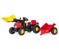 Traktor dla dzieci Rolly Kid z łyżka i przyczepa Czerwony Rolly Toys 023127