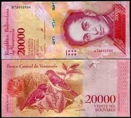 Banknot Wenezuela 20000 Bolivares 2017 UNC