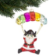 vianočná guľa sklenená zdobená Santa Claus na padáku