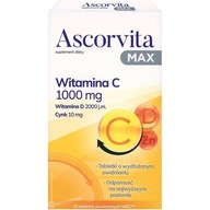 Ascorvita MAX vitamín C D zinok posilňuje imunitu pomalé uvoľňovanie 30x