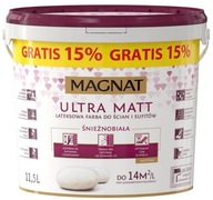 MAGNAT ULTRA MATT LATEXOVÁ FARBA BIELA 10L + 15% ZDARMA