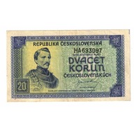 Banknot, Czechosłowacja, 20 Korun, undated (1945),