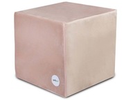 Puf svetlo ružová zamatová kocka 40x40 cm štýlová