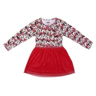 Sukienka dla dziewczynki tiulowa Myszka Minnie na każdą okazję czerwona 98