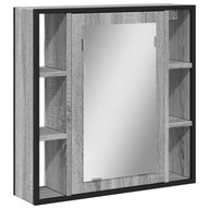 vidaXL Kúpeľňová skrinka so zrkadlom, sivý dub sonoma, 60x16x60 cm