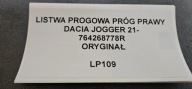 moulding threshold threshold right DACIA JOGGER 21- original 764268778R