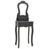 Toaletný stolík so stoličkou, sivý, 50x59x136 cm, drevo