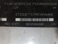 computer control unit of the engine CITROEN BERLINGO 1.9D 9650360480