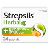 STREPSILS Herbal pastylki do ssania na ból gardła miód melisa i propolis 24