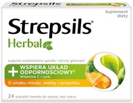 Strepsils Herbal miód melisa i propolis na gardło 24 pastylki do ssania