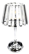 Świecznik szklany srebrny Glamour na tealigthy z kloszem 30cm