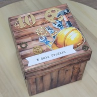 Pudełko, personalizowany exploding box, męski, 40 urodziny