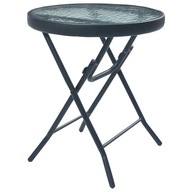 vidaXL Bistro stolík, čierny, 40 x 46 cm, oceľ a sklo