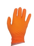 Nitrilové rukavice Gripzzly s diamantovou textúrou hrubé Oranžová XL