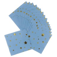 20 szt. Złocone serwetki papierowe w gwiazdki Jednorazowe dekoracje koktajlowe Ciemnoniebieski