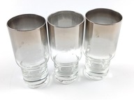 Zrkadlové poháre, metalizované, PRL, 3 ks