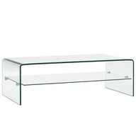 Sklenený konferenčný stolík zo skla obdĺžnikový 98 x 45 x 31cm priehľadný