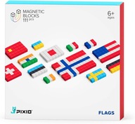 Pixio pixelové magnetické kocky 111 el. Flags vlajky štátov alebo akékoľvek