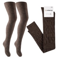 NŐI GYAPJÚ TÉRDZOKNI VASTAG MELEG MINTÁS COPF 38-40 BARNA