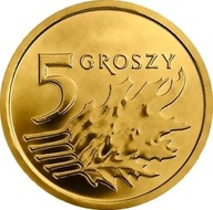 5 gr groszy 2013 mennicza z woreczka Royal Mint