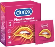 Kondómy DUREX Pleasuremax 3 ks Rebrované s výstupkami MEGA ZÁŽITOK