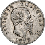 Moneta, Włochy, Vittorio Emanuele II, 5 Lire, 1873