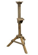 Drevený stojan pod kŕmidlo s podstavcom, sivý