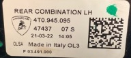 A8 LAMBORGHINI HURACAN light left rear rear part EU 4T0945095