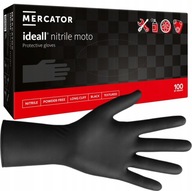 Rękawiczki WARSZTATOWE CZARNE MERCATOR ideall MOTO BLACK mocne 100 szt r.XL