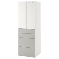 IKEA SMASTAD PLATSA Skriňa biela/sivá 60x57x181 cm