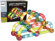 Svietiace magnetické kocky Vzdelávacie Sada 52 Položky